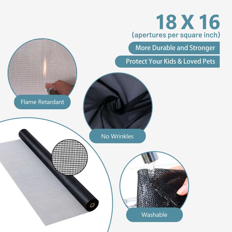 BAFLOTEX Window Screen Mesh for House Windows Screen Replacement Durable Fiberglass Mesh Screen Roll Adjustable 36"x100â€™ Door Repair Kit Easy to Install Suitable for Windows, Doors and Porches - Image 4